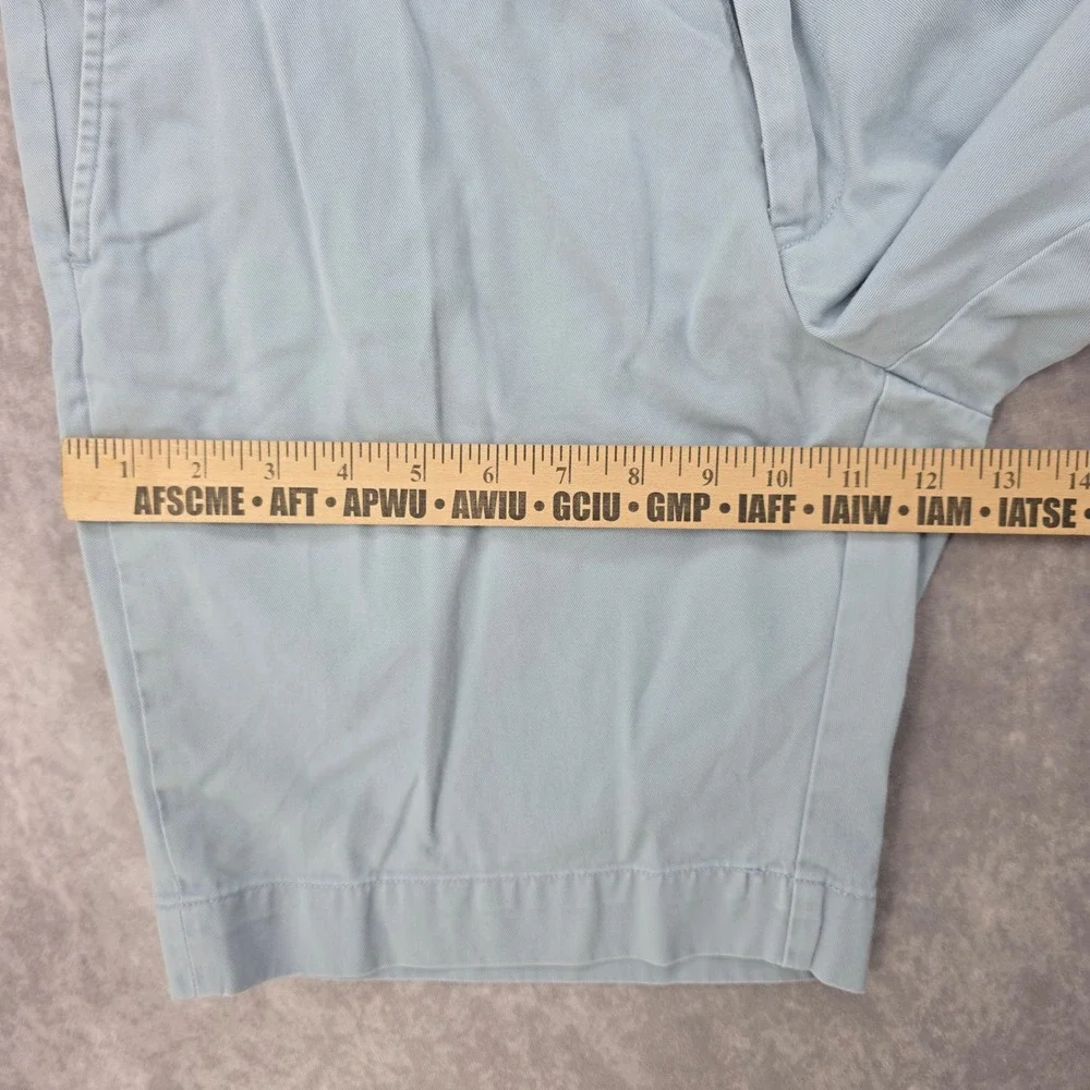 Polo Ralph Lauren Mens 32W Shorts Classic Fit 9 Inch Light Blue Cotton Twill